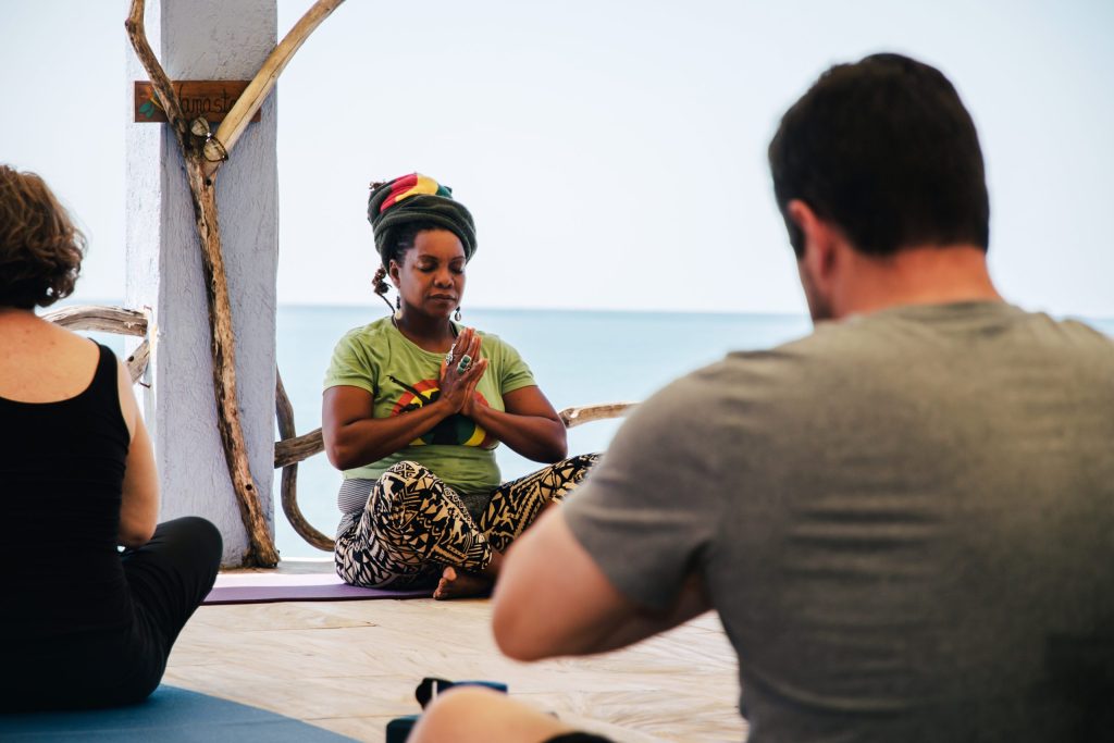 yoga class at mycomeditations retreat
