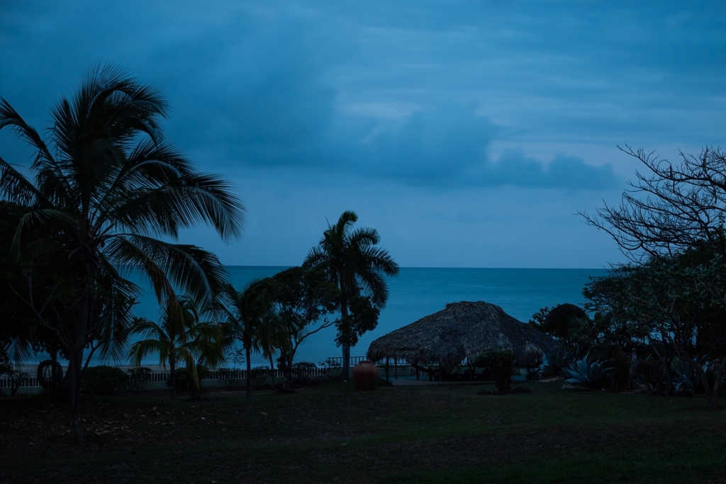 View of MycoMeditations' Blue Marlin retreat location after sunset.